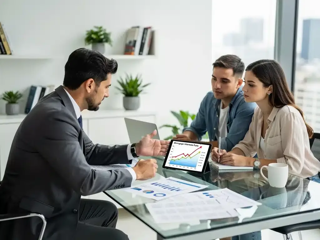 Expert discussing mortgage rate predictions for 2026 with clients