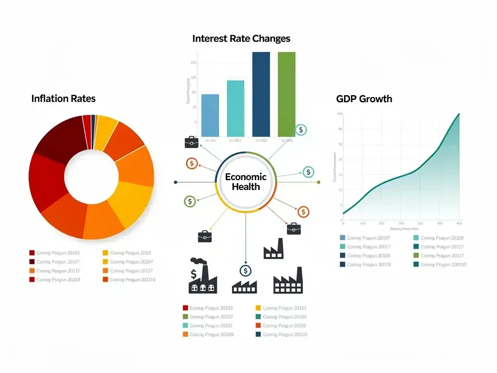 Economic indicators showing inflation trends and interest rate projections