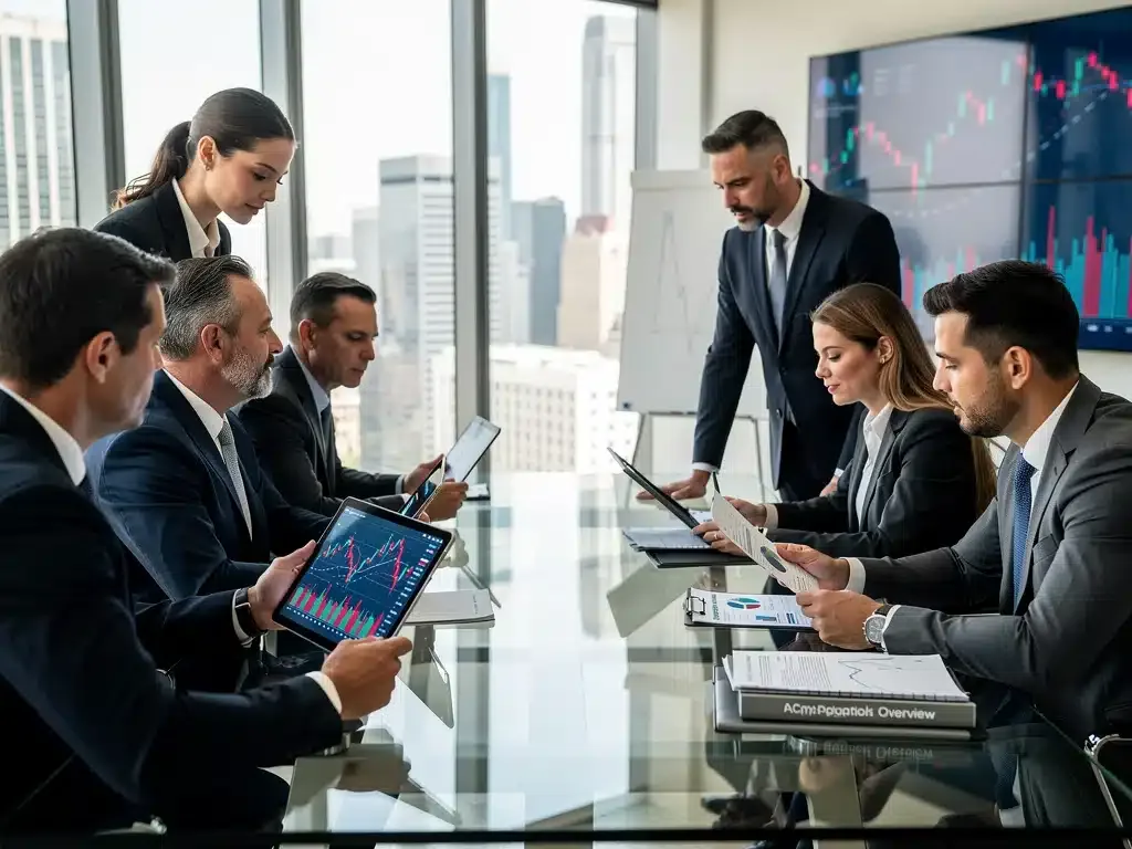Investors discussing cryptocurrency regulation and compliance strategies.