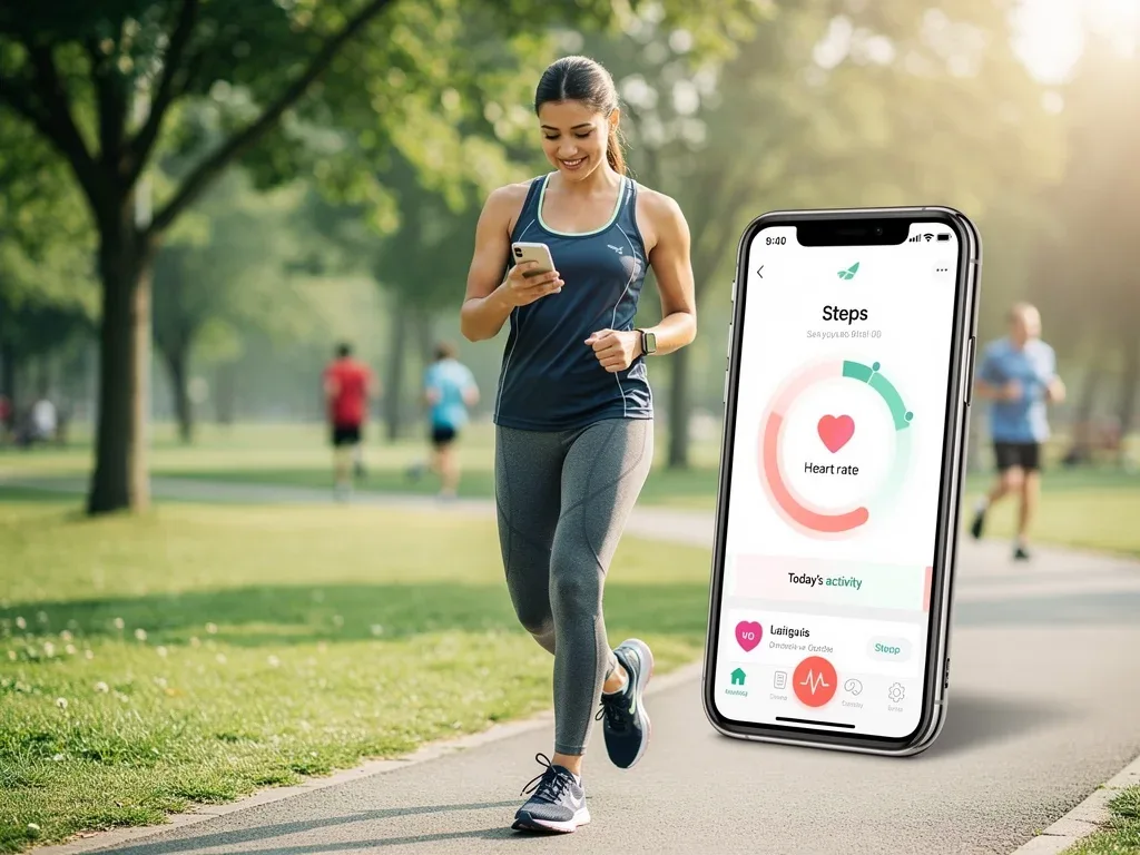 Employee using a health tracking app for lifestyle wellness incentive.